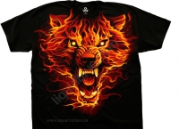 Футболка The Mountain -  Fire wolf | Liquid Blue| Аквамир