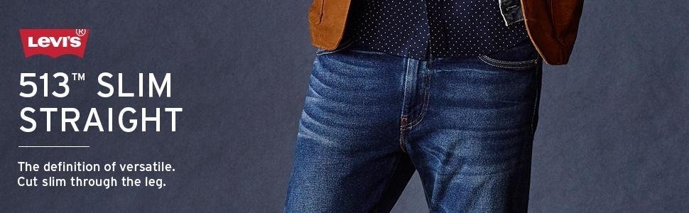 Мужские джинсы Levi's 513 Slim Straight Fit для зимы с термобельем