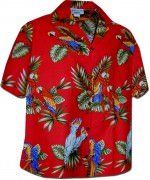Pacific Legend Jungle Parrot Hawaiian Shirts - 346-3531 Red