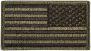 Rothco U.S. Flag Patch - Subdued Olive Drab / Reverse (77 x 51 мм) 17788