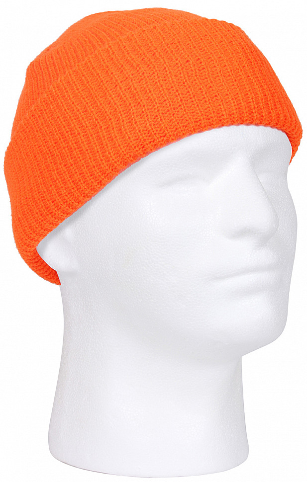  Шапка акриловая вязанная оранжевая Rothco Deluxe Fine Knit Watch Cap Safety Orange 5783