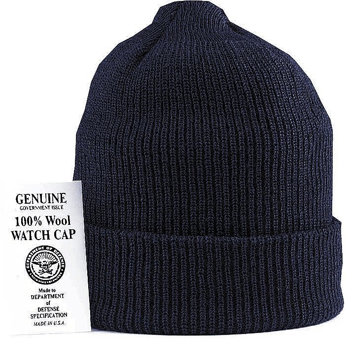 Шапка шерстяная темно-синяя американская Genuine G.I. Wool Watch Cap Navy Blue 8493