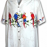 Хлопковые гавайские рубашки премиум качества, производства США. Style 440 - Border Prints