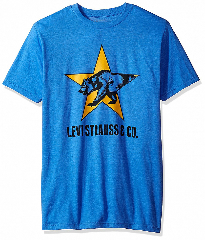 Levis Mens T-Shirt with California Bear Graphic Royal Heather