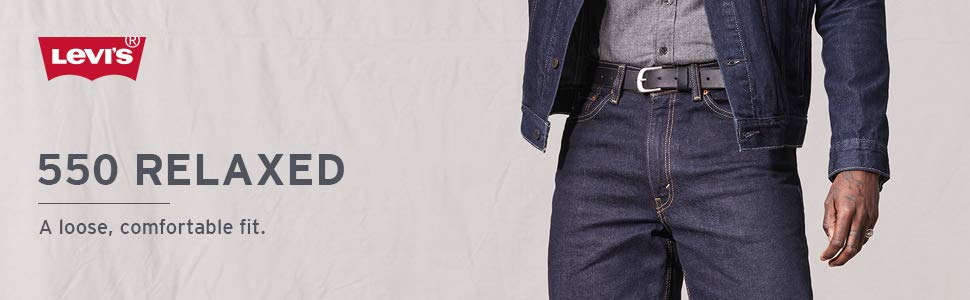 Мужские просторные джинсы Levis 550 Relaxed Fit из тяжелого, предварительно стираного денима