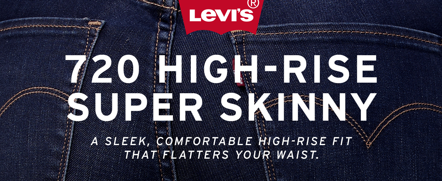 Женские супероблегающие джинсы с высокой посадкой Levi's Women's 720 High Rise Super Skinny Jeans из высокостретчевого денима среднего веса