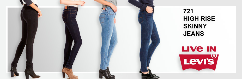 Женские облегающие джинсы с высокой посадкой Levi's 721 High Rise Skinny Jeans в облегающем крое (Skinny)