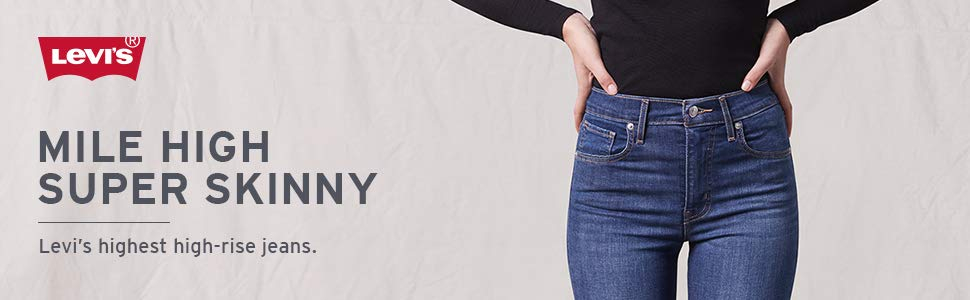 Женские супероблегающие джинсы с очень высокой посадкой Levi's Women's Mile High Super Skinny Jeans