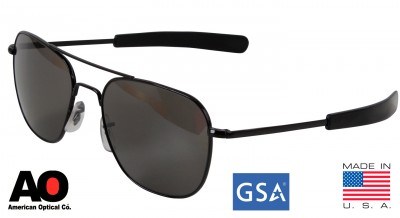 Очки American Optical The Original Pilot Sunglasses 57mm - Black Frame 10700, фото