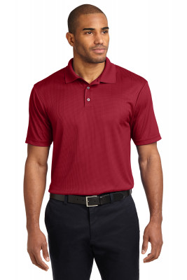 Классическая жаккардовая бордовая футболка поло Port Authority Men's Performance Fine Jacquard Polo Rich Red, фото