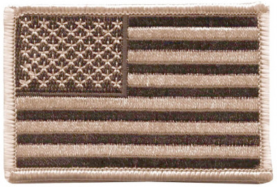 Песочная нашивка флаг США с термоосновой Rothco U.S. Flag Patch - Desert Tan / Forward (77 x 51 мм) 1888, фото