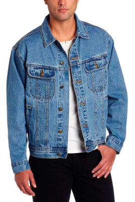 Джинсовая мужская куртка 4XL Wrangler Men's Rugged Wear® Unlined Denim Jacket Vintage Indigo, фото