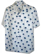 Classic Hawaiian Palm Trees Men's Tropical Shirts 410 3976 Navy