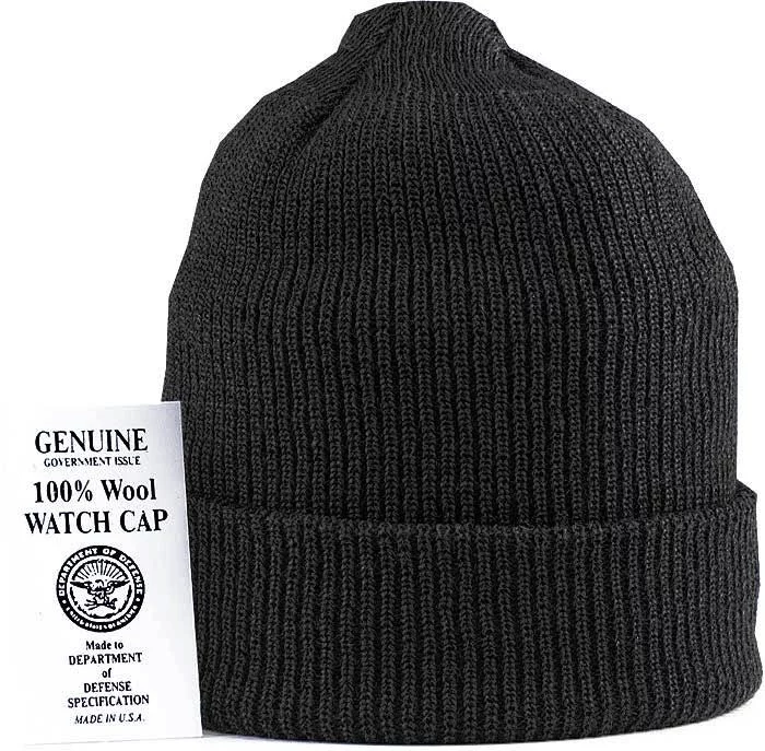 Genuine USN Wool Watch Cap Black 8492