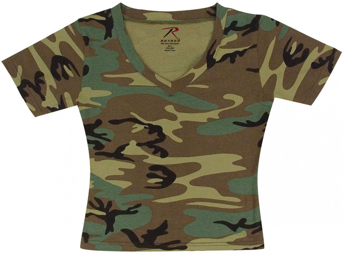 Camouflage v neck outlet t shirt