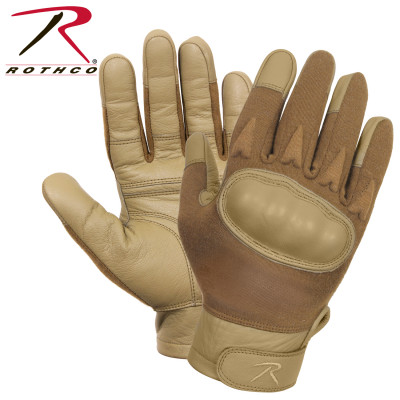Перчатки койотовые тактические огнеупорные Rothco Hard Knuckle Cut and Fire Resistant Gloves Coyote Brown 2807, фото