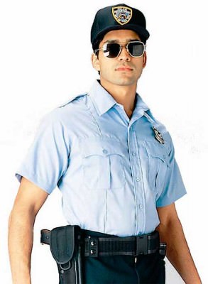 Рубашка полицейская форменная с коротким рукавом голубая Rothco Short Sleeve Uniform Shirt Light Blue 30025, фото