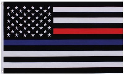 Флаг США с синей и красной полосой Rothco United States Flag w/ Thin Blue and Red Line (Police and Firefighters) (90 x 150 см) 14456, фото
