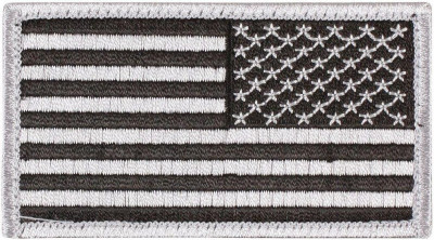 Зеркальная серебряная нашивка флаг США на термооснове Rothco U.S. Flag Patch - Silver / Reverse (77 x 51 мм) 16666, фото