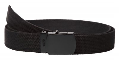 Ремень черный брючный хлопковый Rothco Military Web Belts w/ Black Buckle Black 4294, фото