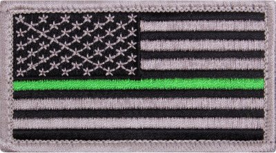 Нашивка Rothco U.S. Flag Velcro Patch - Silver / Forward w/ Thin Green Line 1893, фото