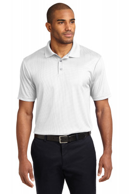 Потоотводящая мужская белая футболка поло с жаккардовой текстурой Port Authority, фото