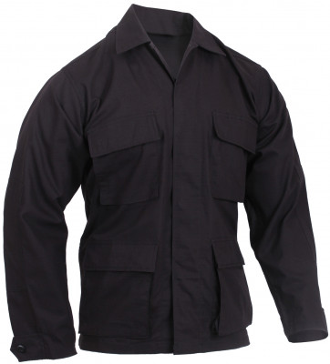 Китель черный военный рип-стоп Rothco Rip-Stop BDU Shirt Black 5920, фото