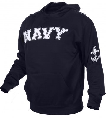 Лицензионная темно-синяя толстовка Rothco Military Embroidered Pullover Hoodies Navy Blue / NAVY 2057, фото