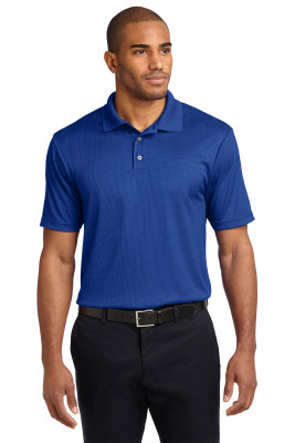 Потоотводящая мужская синяя футболка поло с жаккардовой текстурой Port Authority, фото
