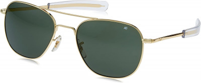 Очки American Optical золотая оправа зеленые линзы American Optical The Original Pilot Sunglasses 55mm Gold Frame / Green Lens 10719, фото