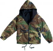 Rothco Reversible Lined Jacket With Hood Woodland Camo - 8463