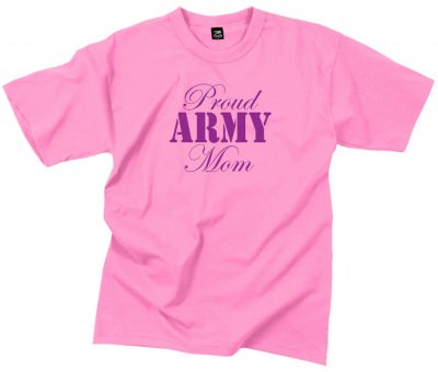 Женская розовая футболка с надписью «Proud ARMY Mom» (гордая мама военнослужащего армии) , фото