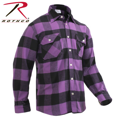 Фиолетовая фланелевая рубашка буффало Rothco Buffalo Plaid Flannel Shirt Purple / Black 3989, фото