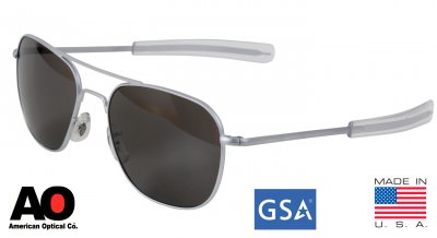 Американские очки пилотов в матовой оправе American Optical The Original Pilot Sunglasses 52mm Matte Frame 10701, фото