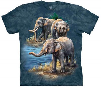 Футболка с изображением слонов The Mountain T-Shirt Asian Elephant Collage 105979, фото