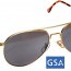 Очки American Optical General Sunglasses 58mm Gold Frame 10702 - AO® GENERAL Sunglasses 58mm - Gold Frame # 10702