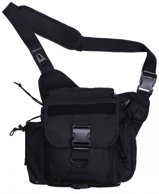 Черная сумка тактическая Rothco XL Advanced Tactical Shoulder Bag Black 24038, фото