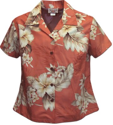 Женская гавайская рубашка Pacific Legend Luau Ladies Hawaiian Shirts - 348-3162 Peach, фото