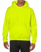 Gildan Mens Hooded Sweatshirt Safety Green