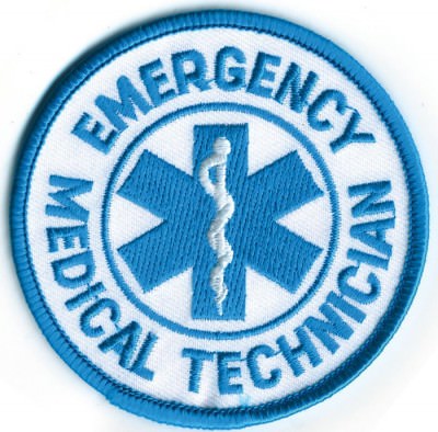 Голубая круглая нашивка Персонала Медицинской Службы США Rothco Round EMT Patch 1531, фото