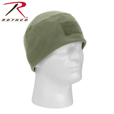 Серо-зеленая микрофлисовая шапка с велкро для нашивки Rothco Tactical Watch Cap Foliage Green 8760, фото