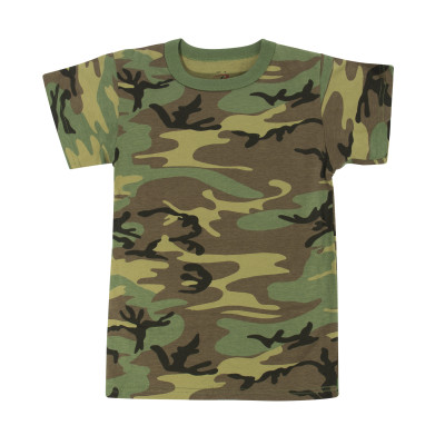 Футболка детская лесной камуфляж Rothco Kids Camo T-Shirt Woodland Camo 6703, фото