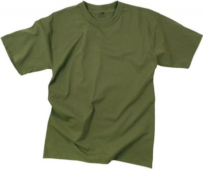 Футболка однотонная оливковая Rothco T-Shirt Poly/Cotton Olive Drab 6979, фото