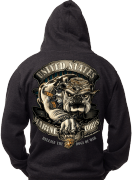 Black Ink U.S.M.C. Bulldog Hooded Pullover Sweatshirt 80333