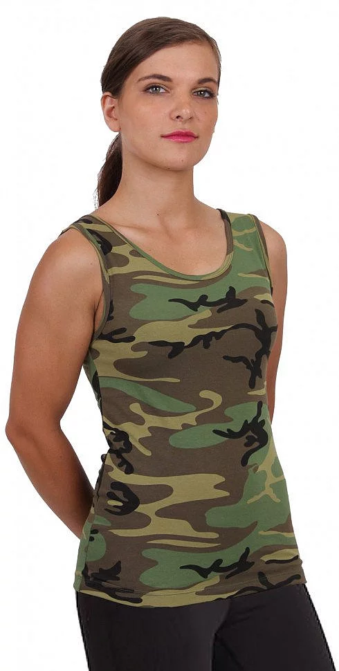 Майка женская камуфлированная Rothco Women Stretch Tank Top Woodland Camo 44590 Майка женская камуфлированная Rothco Women Stretch Tank Top Woodland Camo 44590