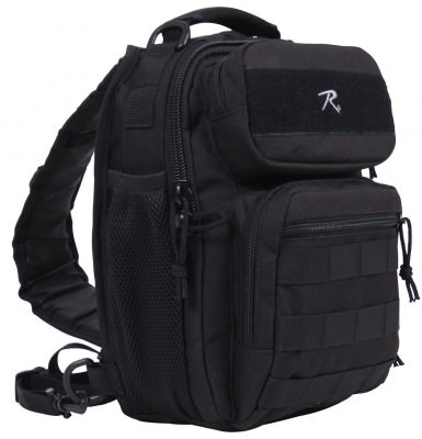 Тактическая сумка-рюкзак черная Rothco Compact Tactisling Shoulder Bag Black 25510, фото