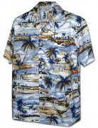 Pacific Legend Men's Hawaiian Shirts 410-3936 Blue