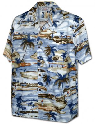 Гавайская рубашка для мужчин Pacific Legend Men's Hawaiian Shirts 410-3936 Blue, фото