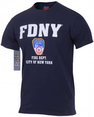 Лицензионая футболка Пожарного Департамента Нью-Йорка Officially Licensed FDNY T-shirt Navy Blue 6647, фото