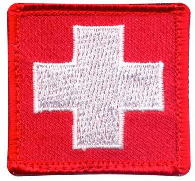 Патч страйкбольный "Медицинский красный крест" (Red w/White Cross) Rothco Velcro Color Patch "Red w/White Cross" 72205, фото